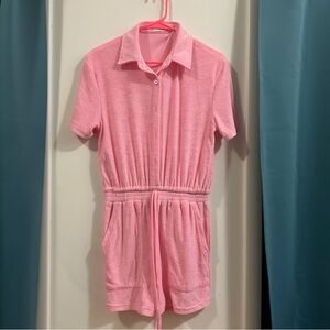 Pink Lily Terry Romper